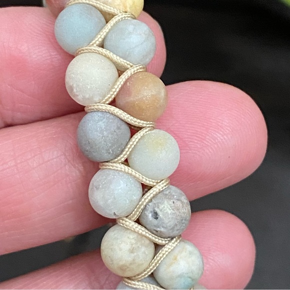 Natural Stones Braided Adjustable Boho Stackable Cord Bracelet - Picture 4 of 8